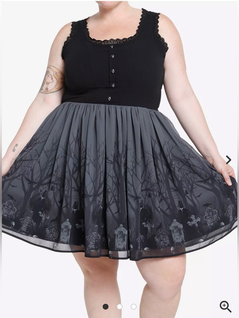 Thorn & Fable Cemetery Scene Dress Plus Size 1x